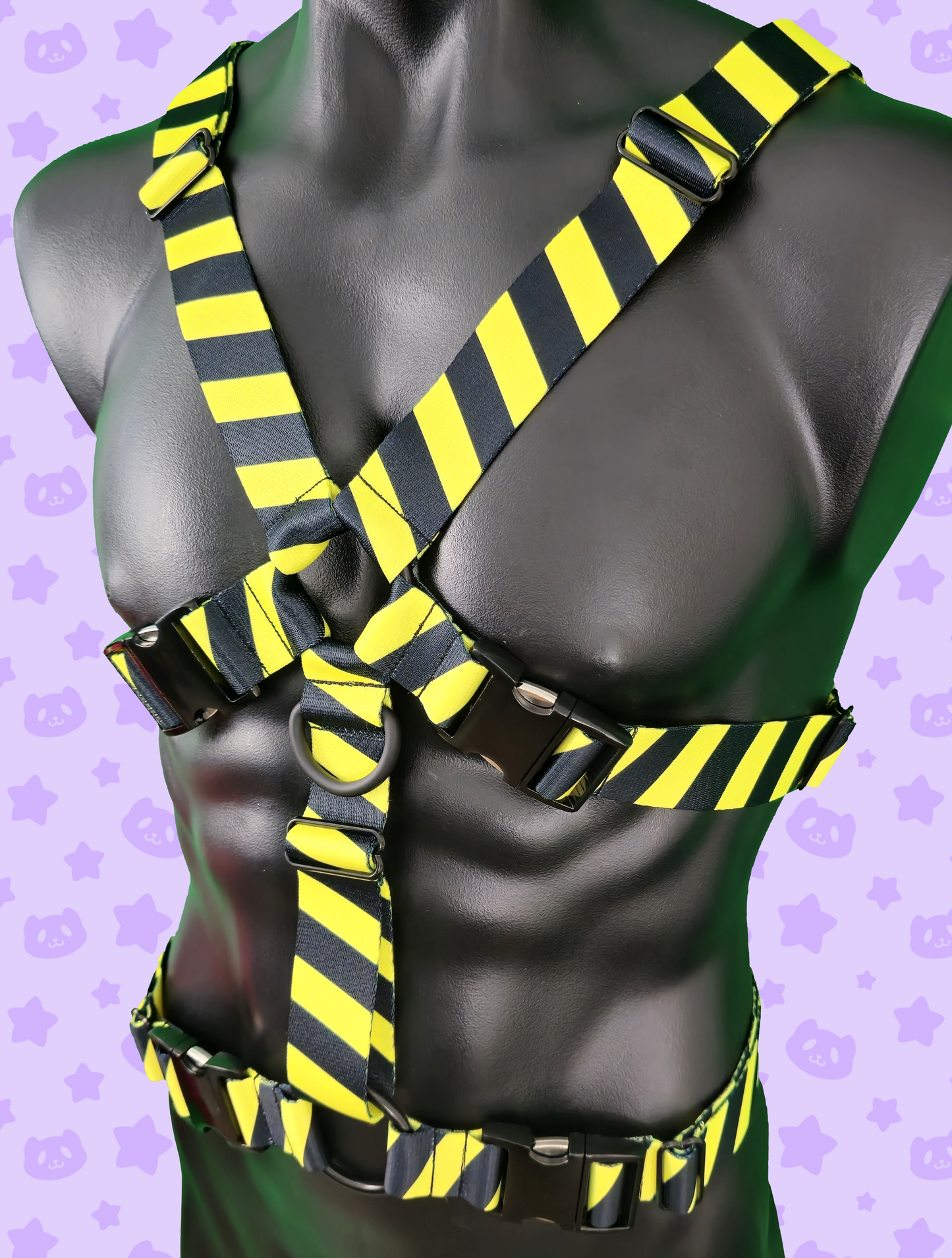 Chest Harness - Hazard Yellow with Black Metal Hardware