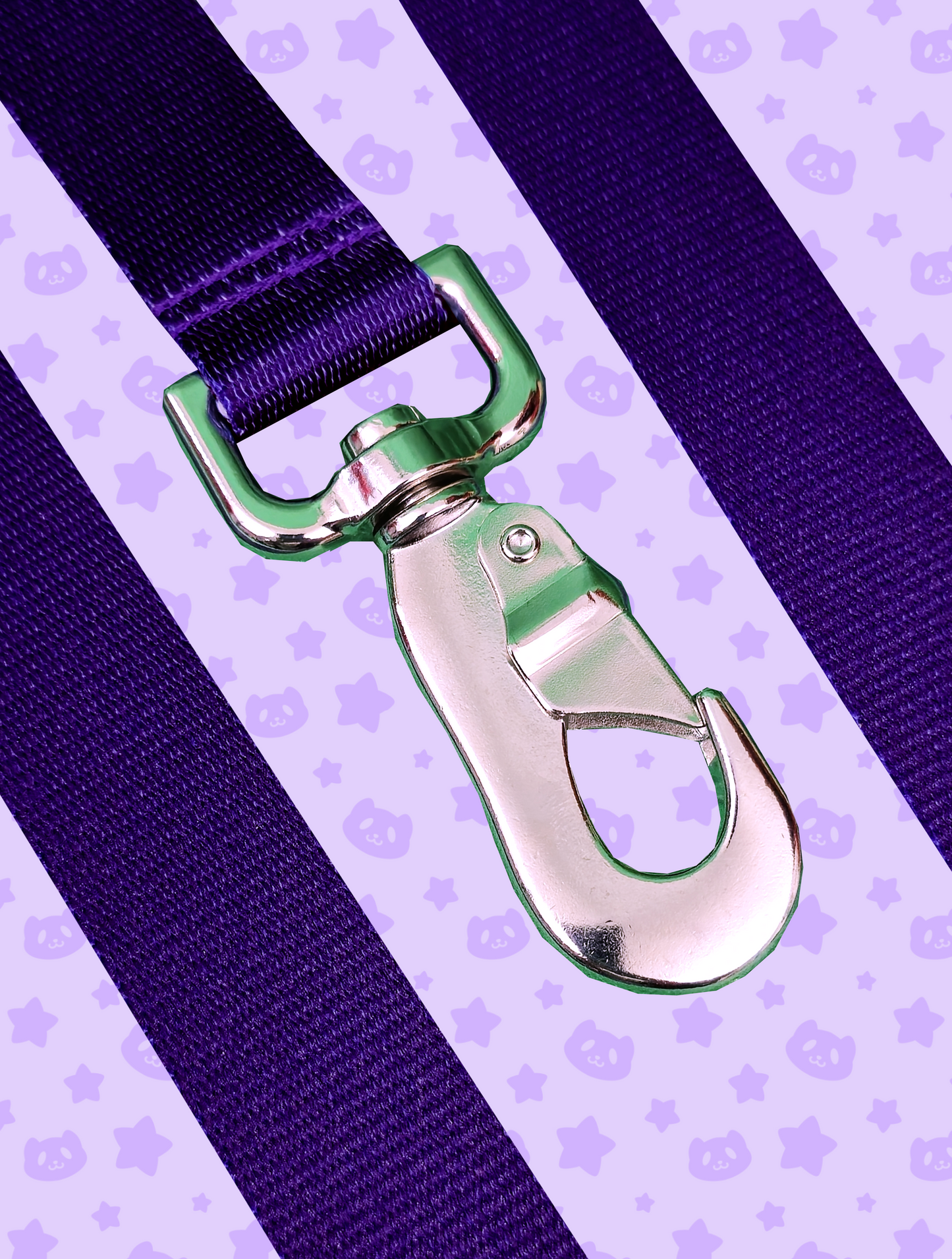 Leash - Purple with Silver Metal Hardware