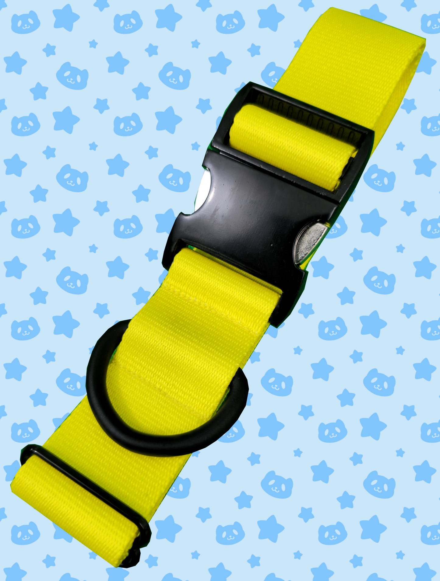 Collar - Yellow with Black Metal Hardware
