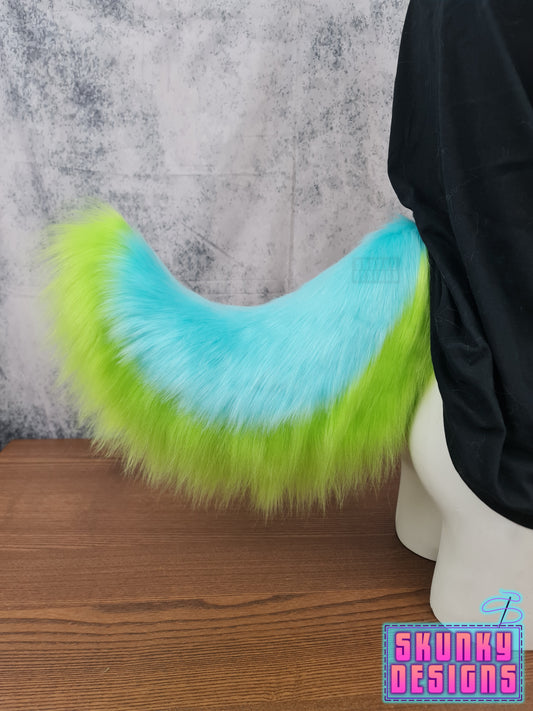Large nub tail - turquoise and lime green