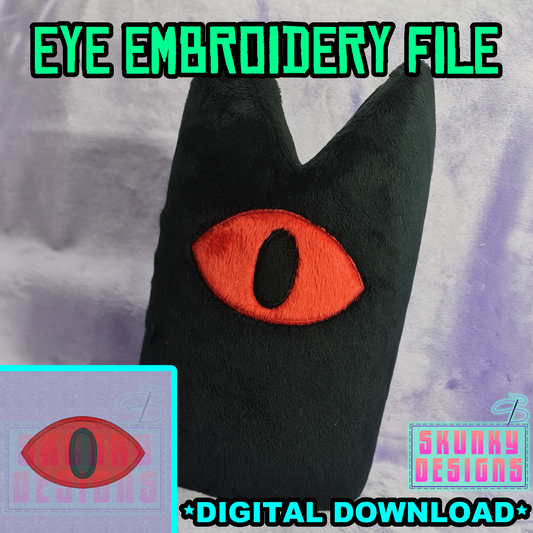 Eye Embroidery File - Pairs with Eyed Crown Plush Pattern