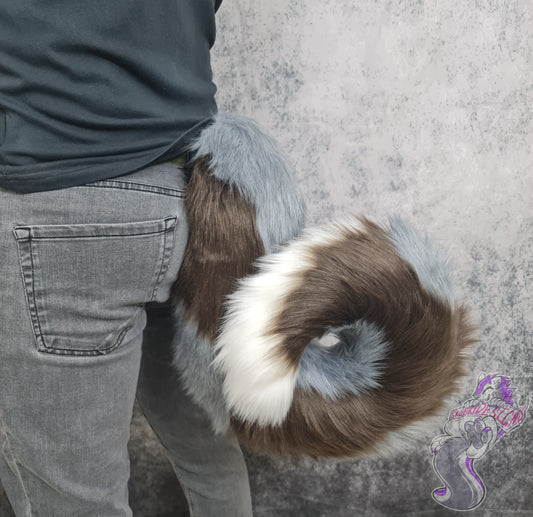 Husky Tail - Brown, White and Grey