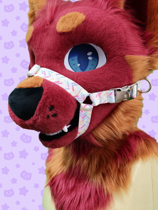 Muzzle - Pastel Sprinkles with Silver Metal Hardware