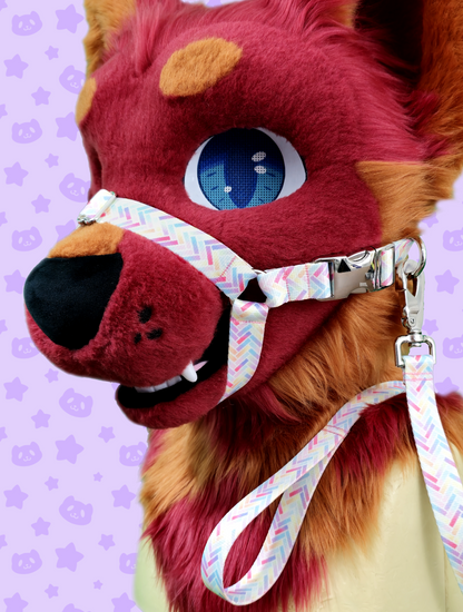 Leash - Pastel Sprinkles with Silver Metal Hardware