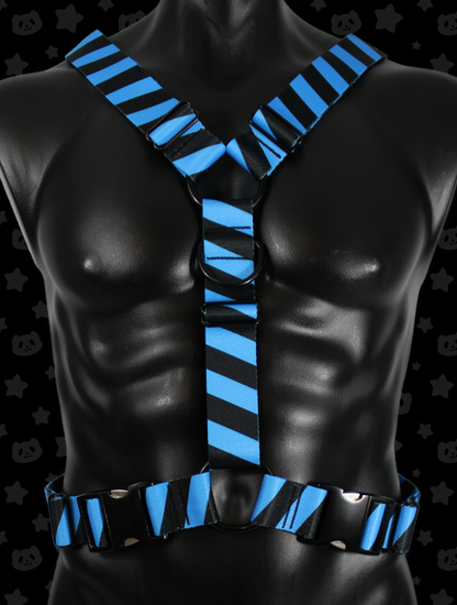Y Harness - Hazard Blue with Black Metal Hardware