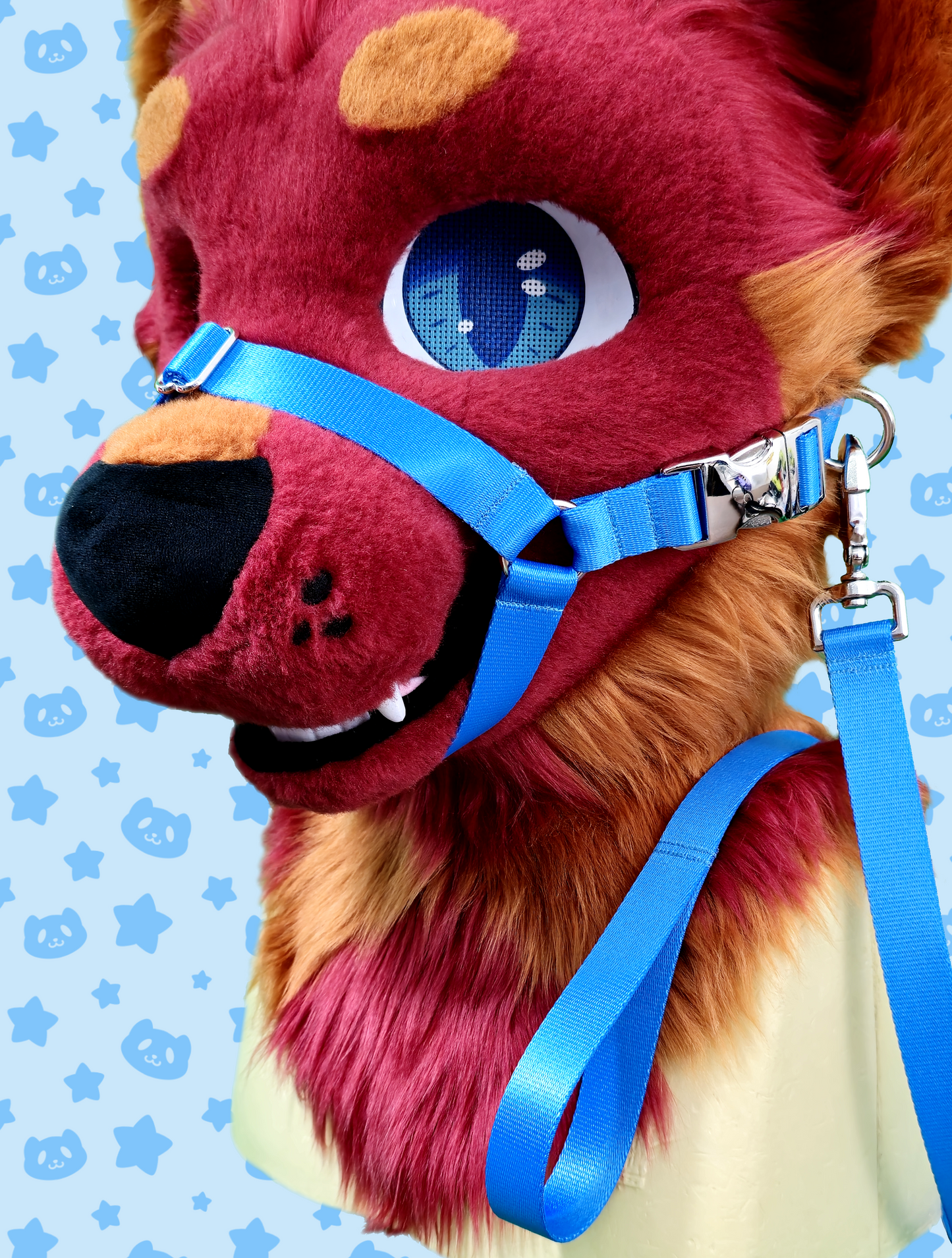 Muzzle - Light Blue with Silver Metal Hardware
