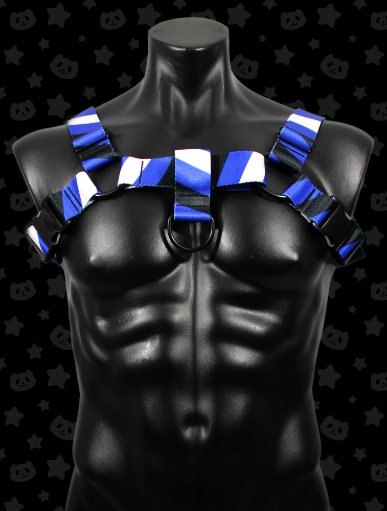 Bulldog Harness - Pup Pride with Black Metal Hardware