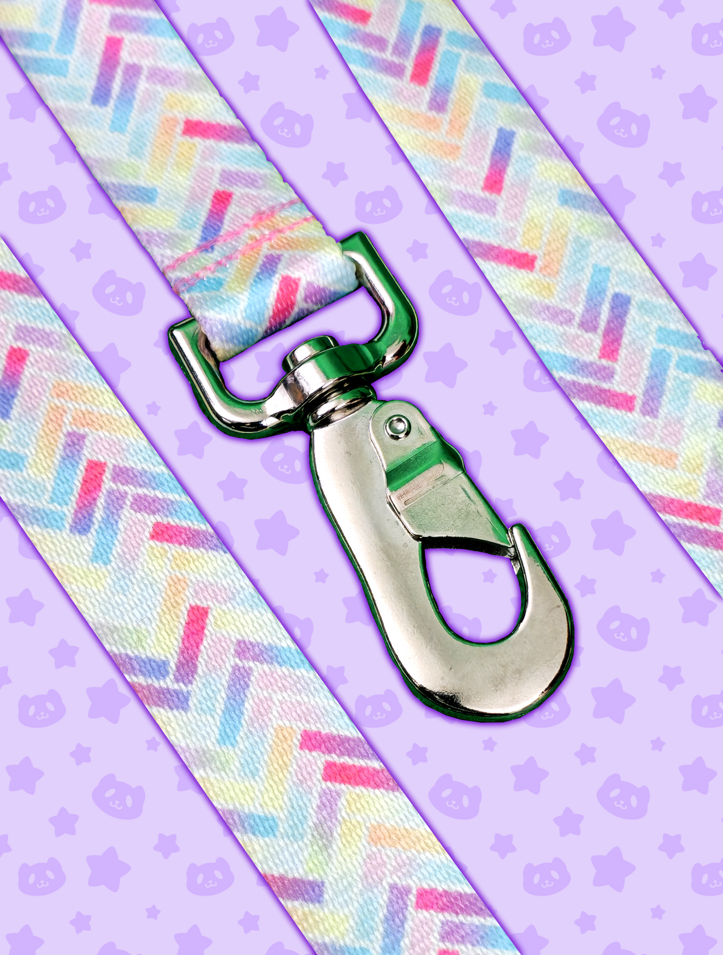 Leash - Pastel Sprinkles with Silver Metal Hardware
