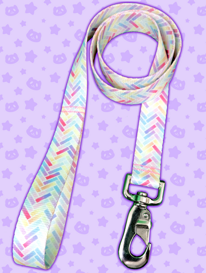 Leash - Pastel Sprinkles with Silver Metal Hardware