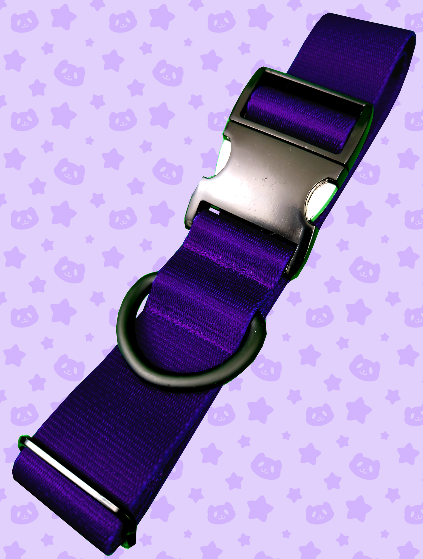 Collar - Purple with Black Metal Hardware
