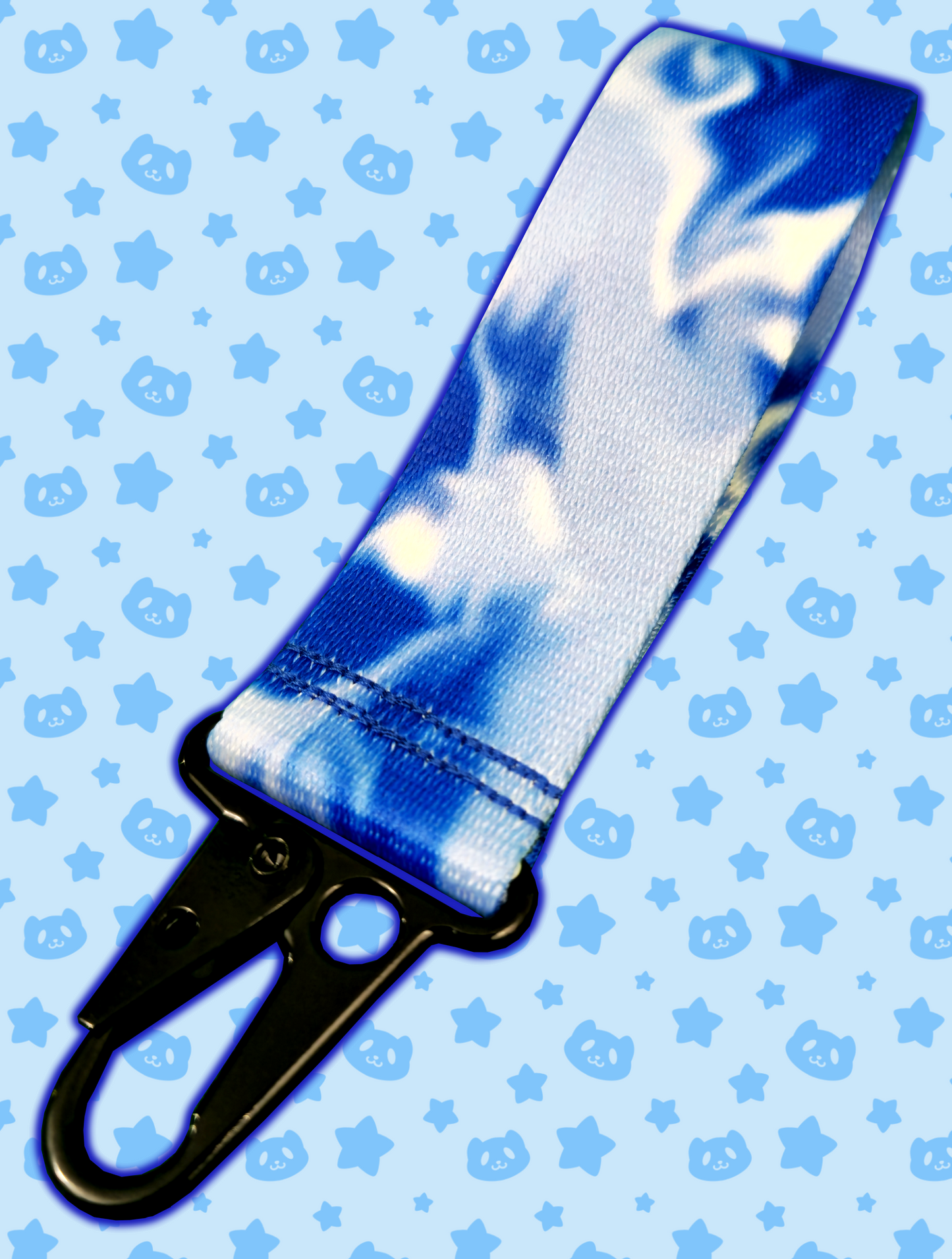 Heavy Duty Keychain - Whispy Blue + White