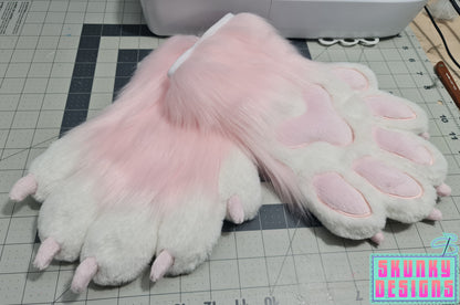 PATTERN - Slim-style puffy 5 finger hand paws + high detail instructions with TWO lining options - Digital Download